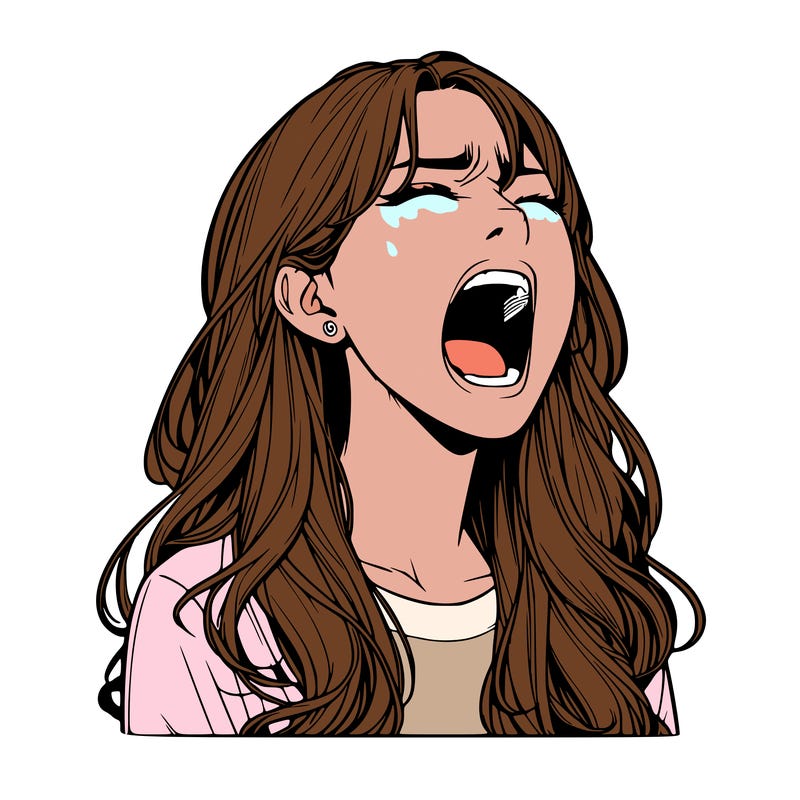 screaming realistic, girl