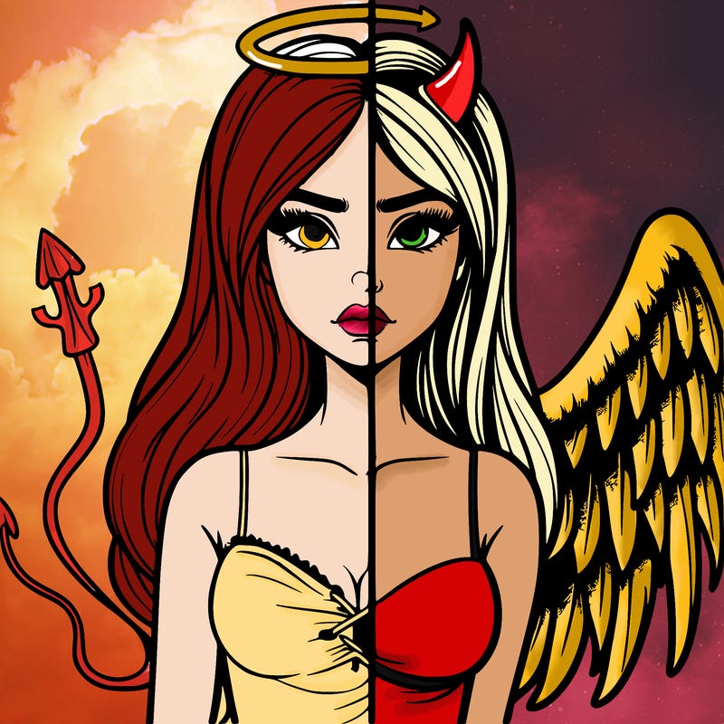 devil vs angel realistic girl