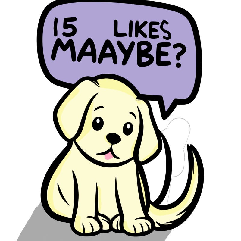 a puppy that says 5 like maybe