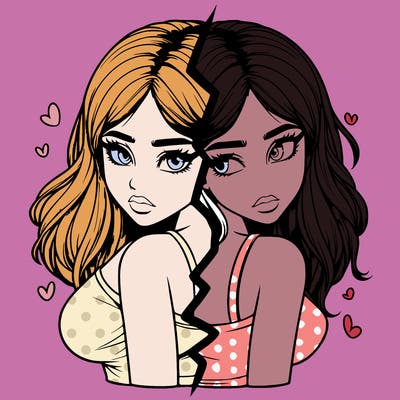 realistic girl split