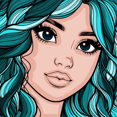 beautiful realistic girl close up to the camera with wavy hair,