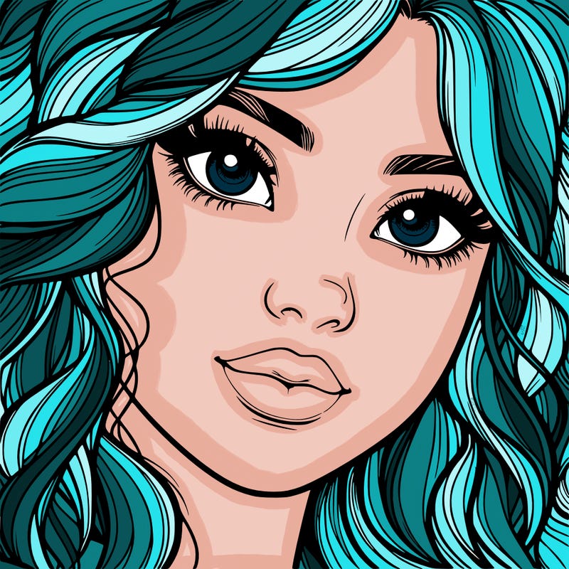 beautiful realistic girl close up to the camera with wavy hair,