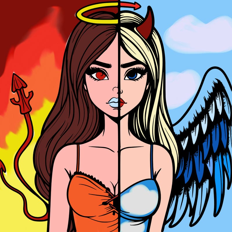 devil vs angel realistic girl