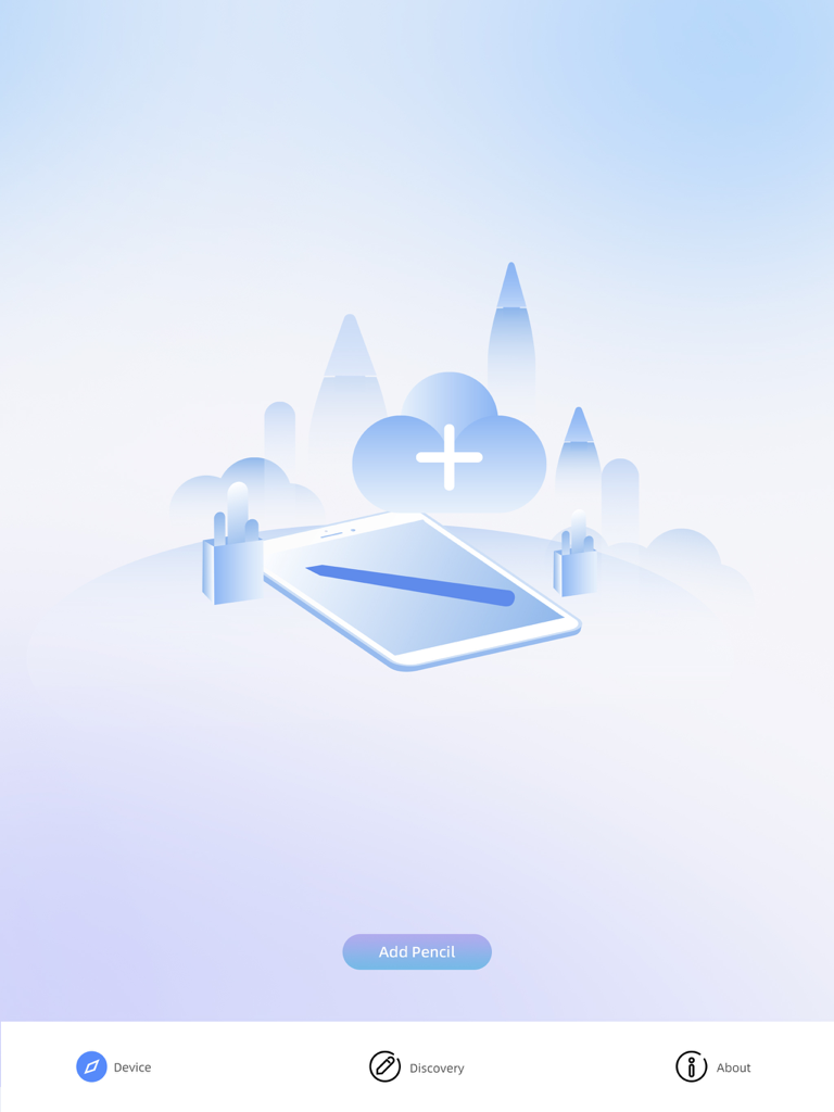 Metapen - Metapen app interface showing an Add Pencil button to pair a stylus