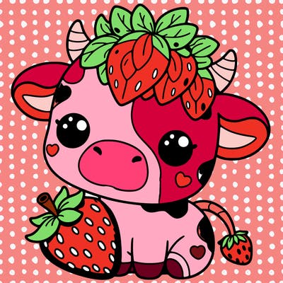 cute strawberry cow