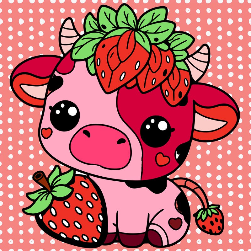 cute strawberry cow