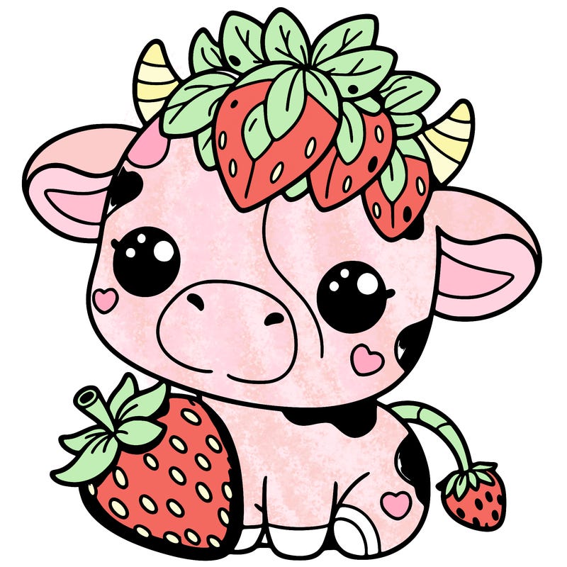 cute strawberry cow