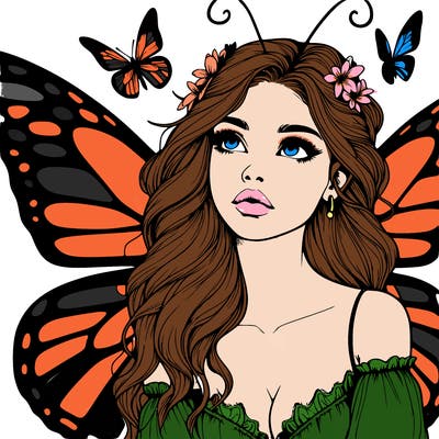 butterfly fairy realistic girl
