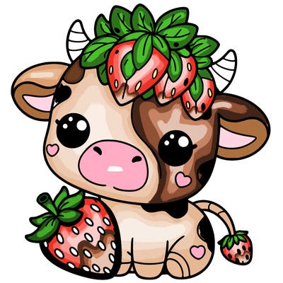 cute strawberry cow