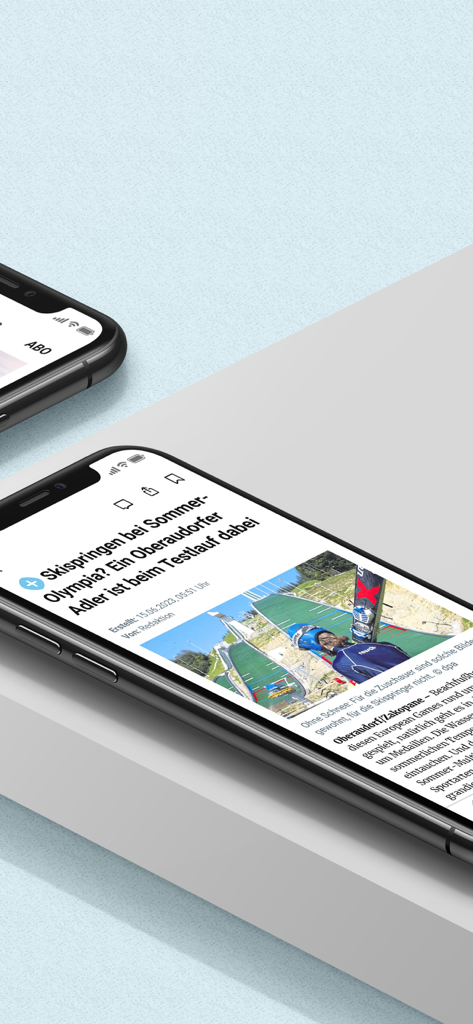 OVB online - Ein iPhone-Bildschirm, der einen deutschen Nachrichtenartikel aus der OVB online Lokalnachrichten-App anzeigt