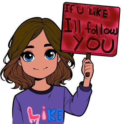 realistic girl holding up a sign