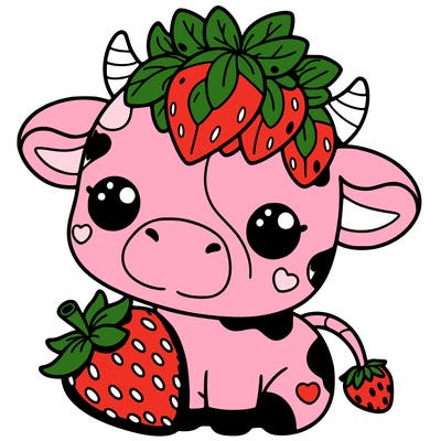 cute strawberry cow