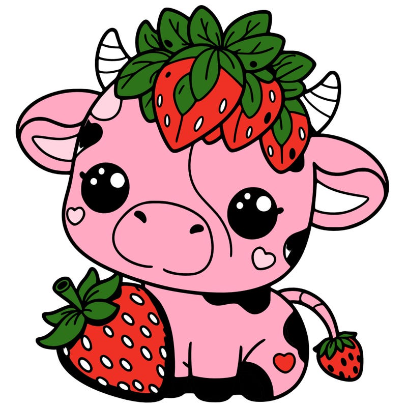 cute strawberry cow