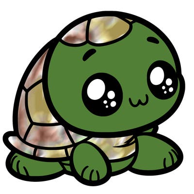 cute little animated turtle