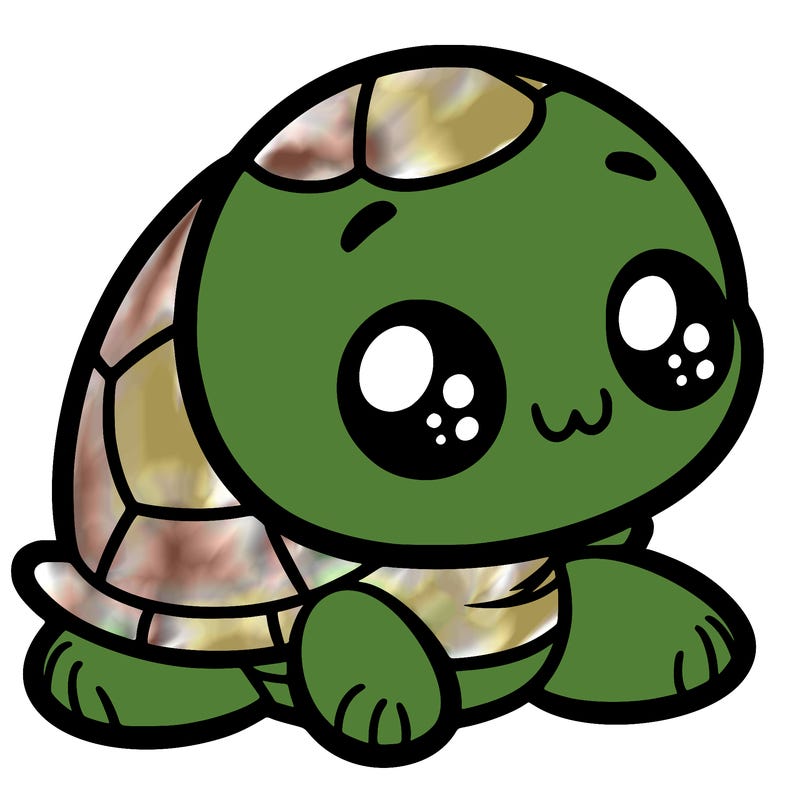 cute little animated turtle