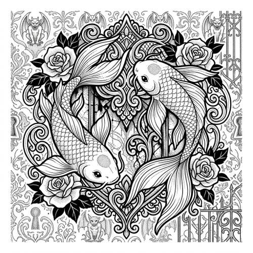 Dot Work Koi Fish