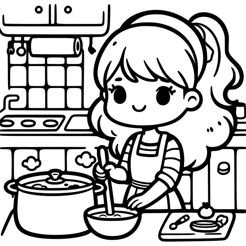girl cooking