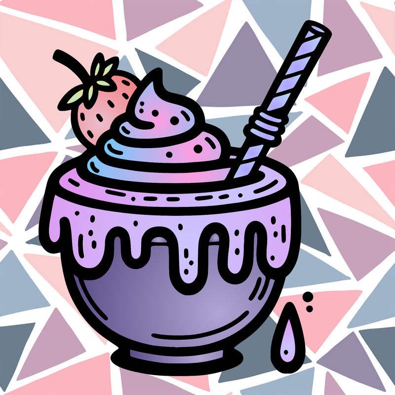 smoothie: with a smoothie bowl topping and drips