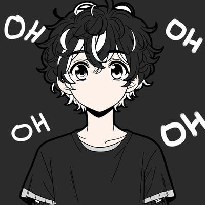manga boy with curly hair