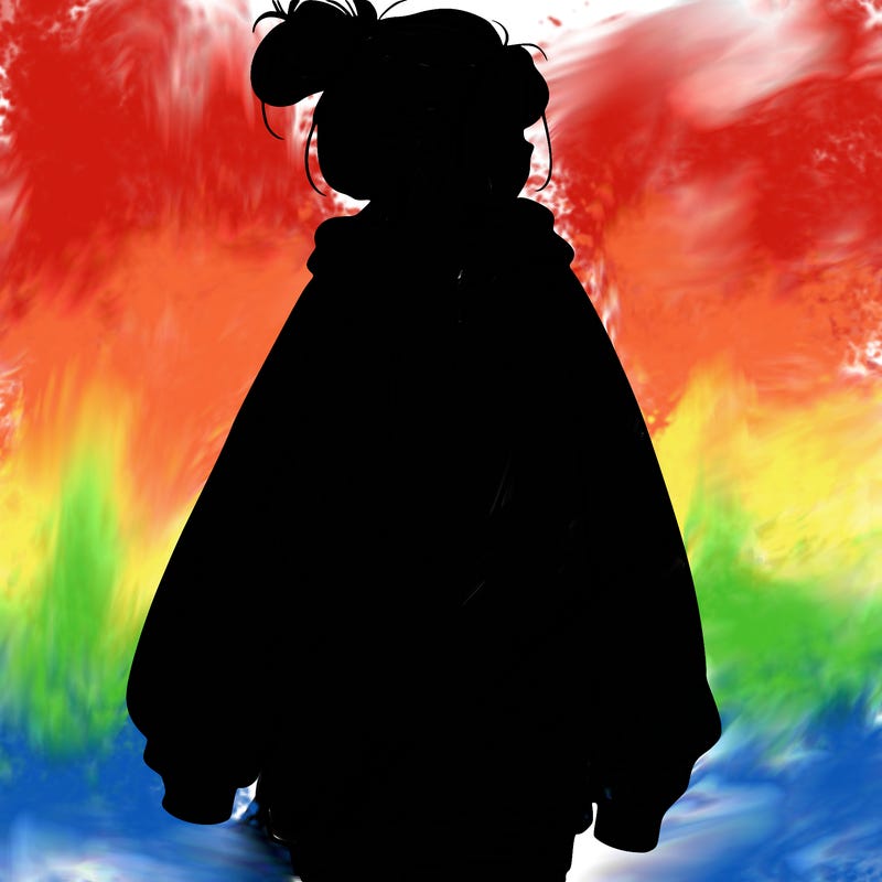 realistic girl with a oversized sweatshirt on and a bun