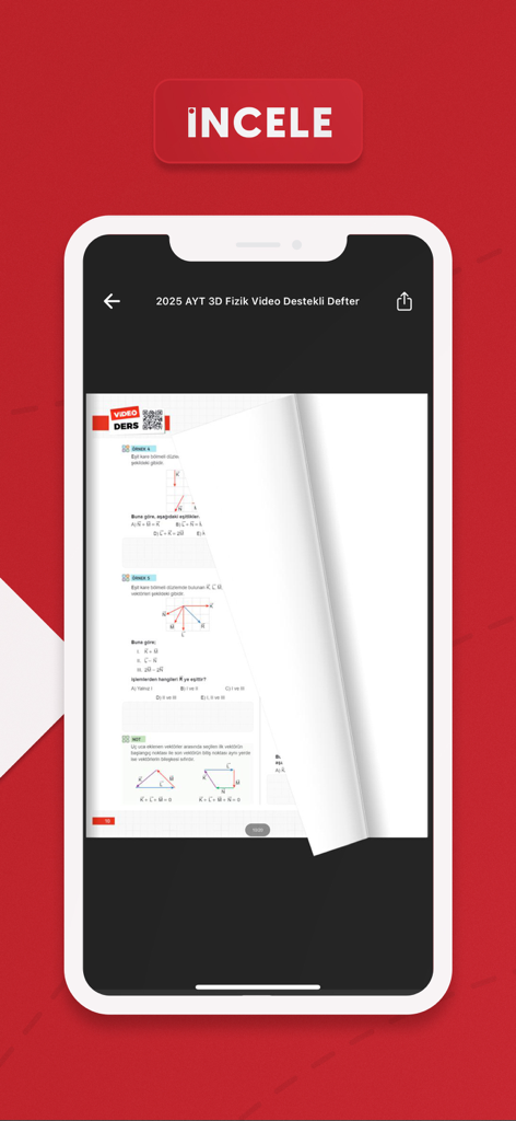 3D Mobil - 3D Mobil app physics textbook preview showing vector diagrams