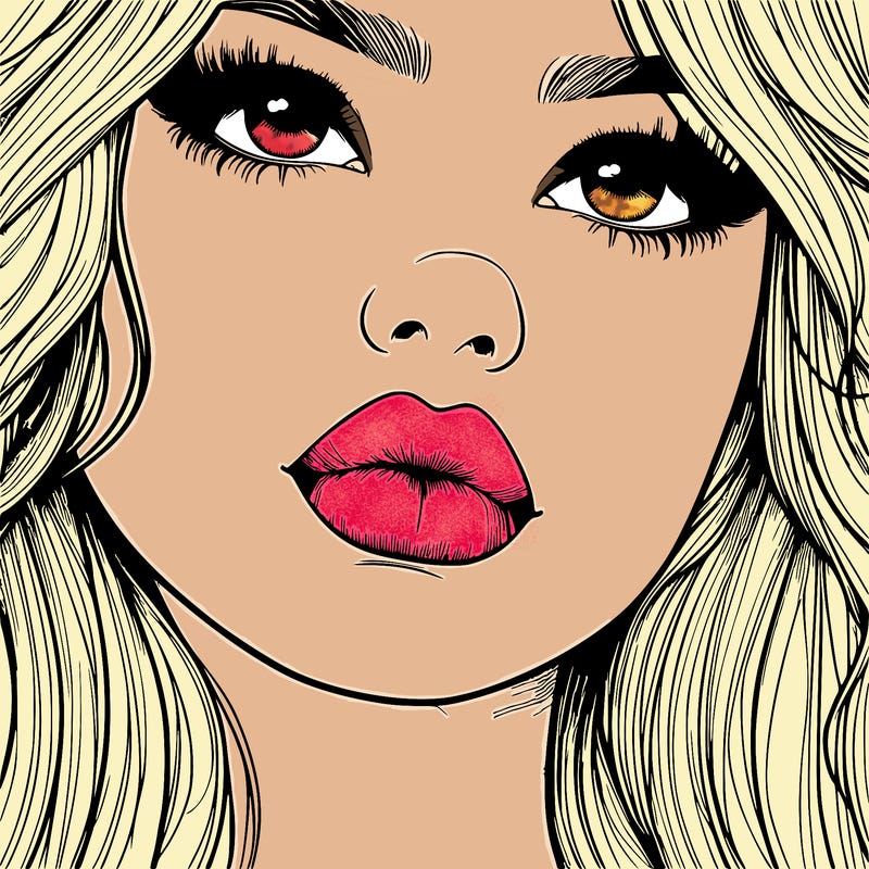really realistic girl with lips
