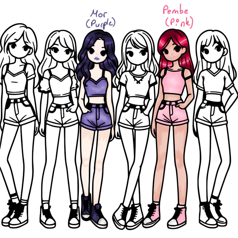 a group of girls wearing crop tops and shorts