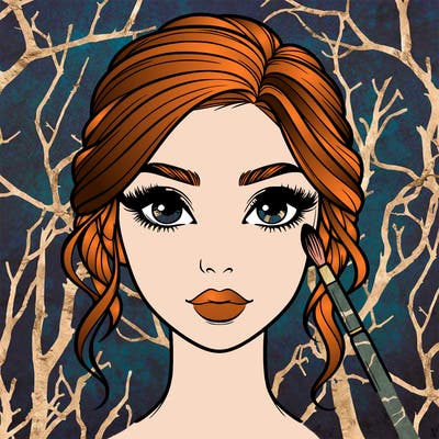 realistic person with makeup