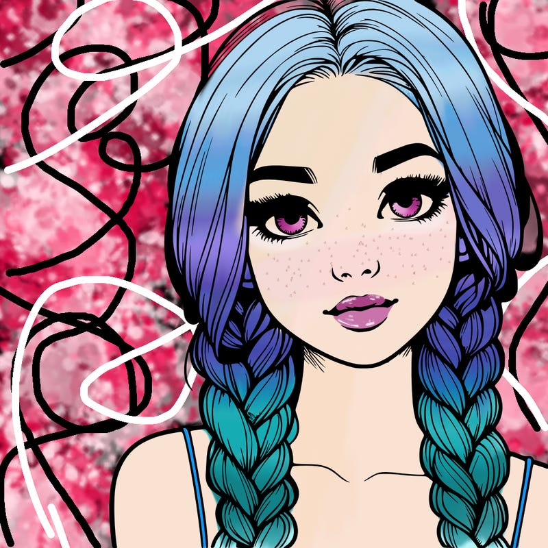 realistic girl with braids