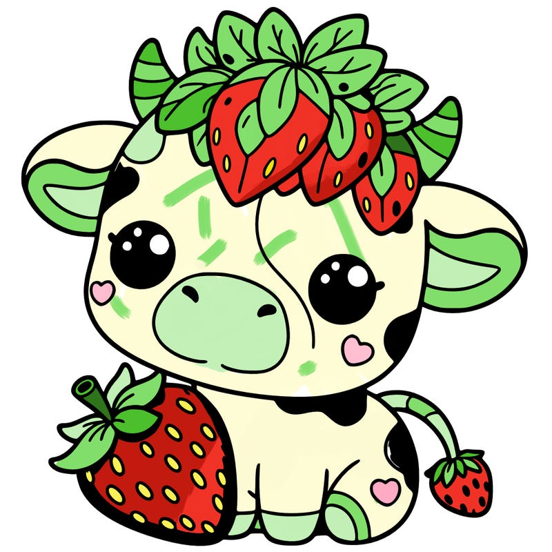 cute strawberry cow