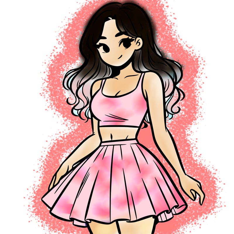 woman in a skirt and crop top