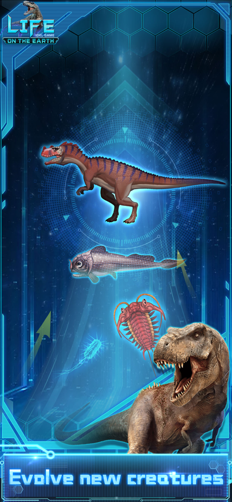 Evolve new creatures from microorganisms to dinosaurs in the Life on Earth mobile game
