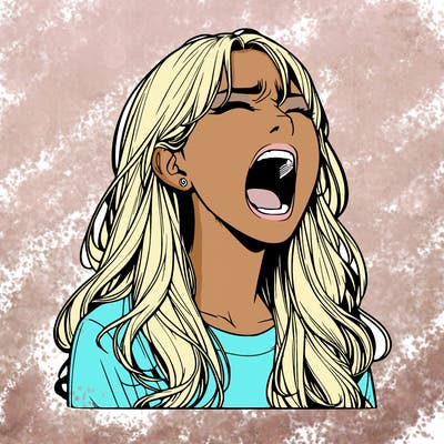 screaming realistic, girl