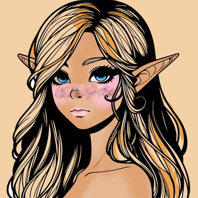 elf girl realistic dark fantasy