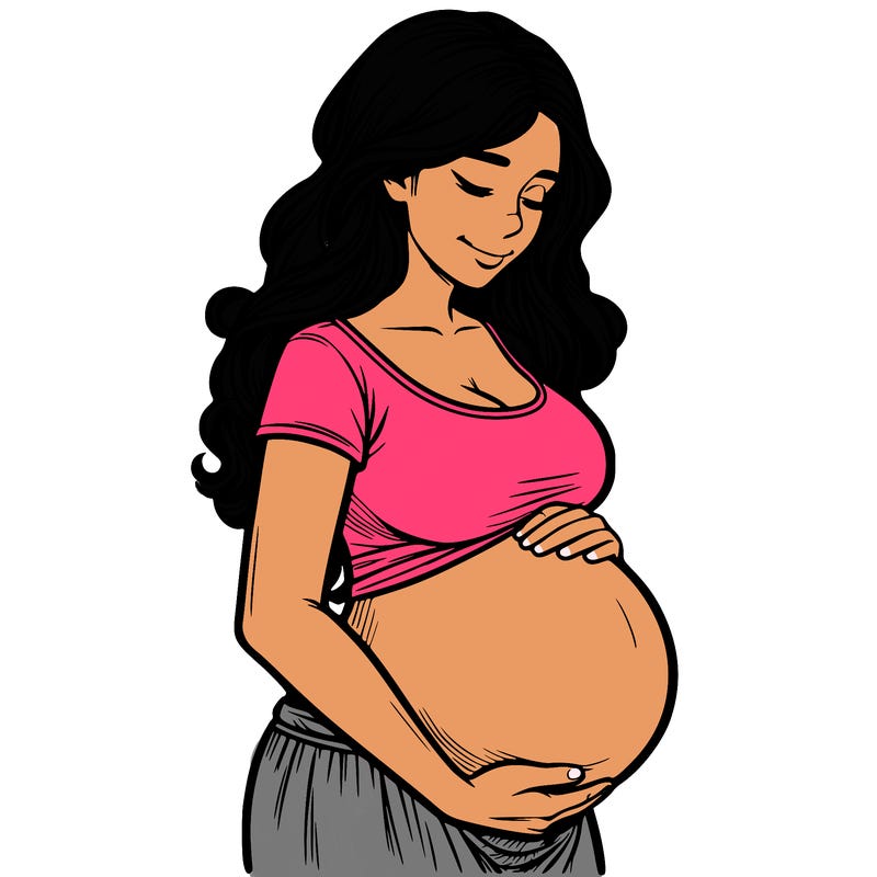woman heavily pregnant realistic