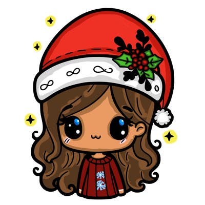 christmas hat girl