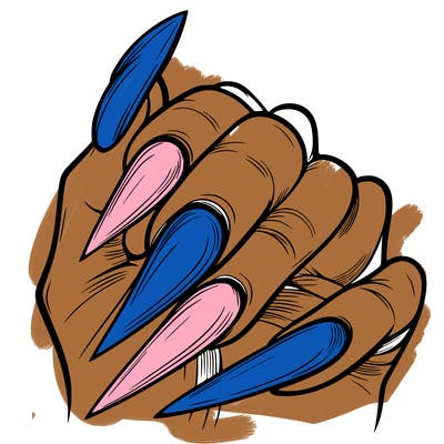 longer pointy french tip nails