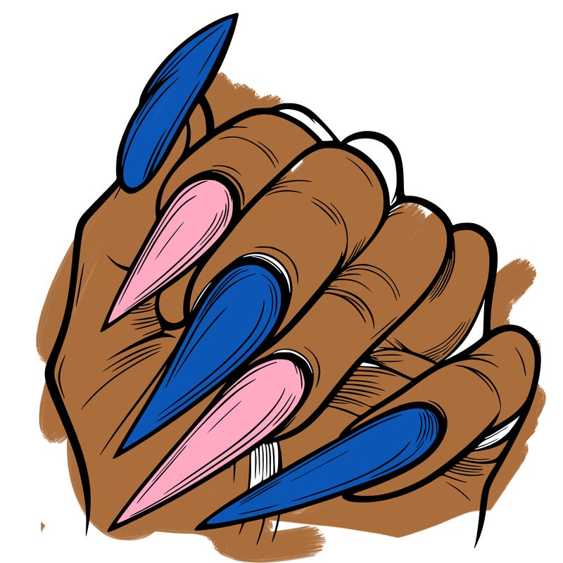 longer pointy french tip nails