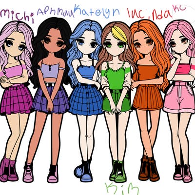 a group of girls realistic