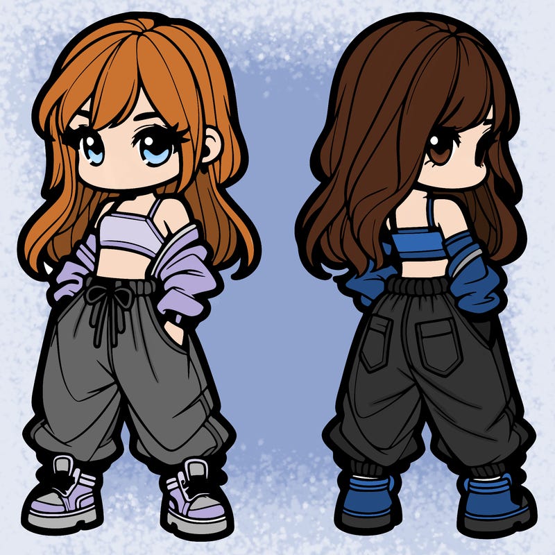 girl in crop top and baggy pants