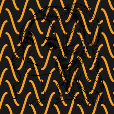 realistic girl with a ponytail on her hair and lips