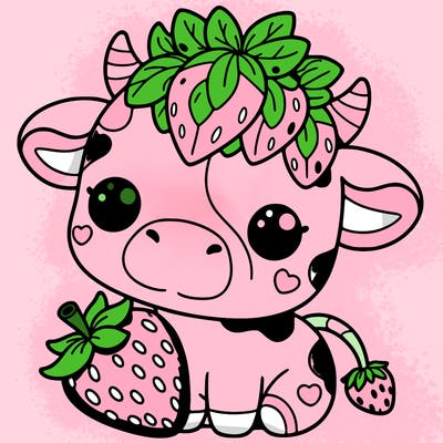 cute strawberry cow
