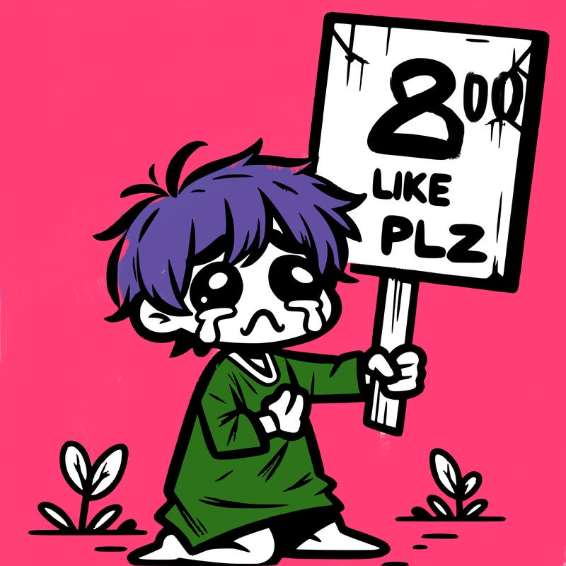 small poor toddler crying with sign that says 2 like plz