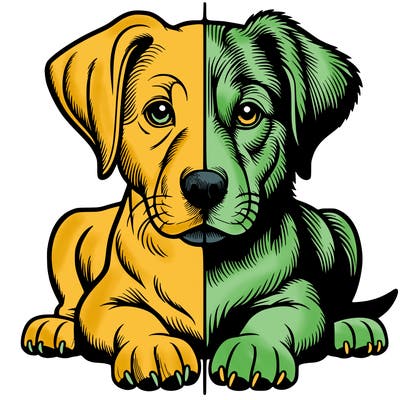realistic dog split picture