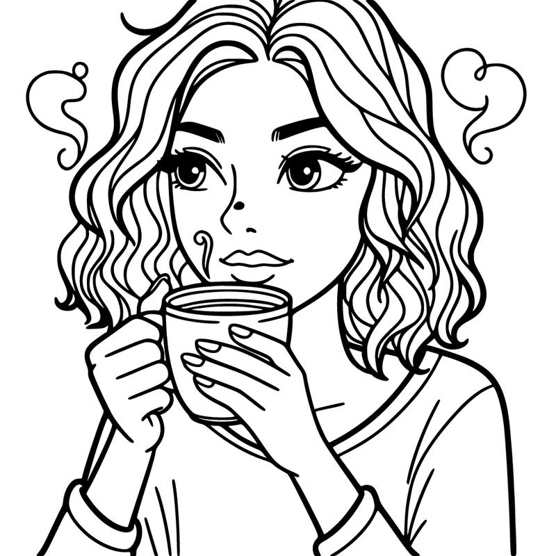 a woman drinking coffee