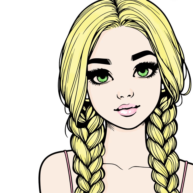 realistic girl with braids