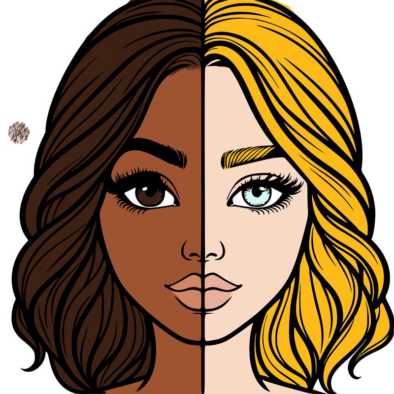 realistic girl split half