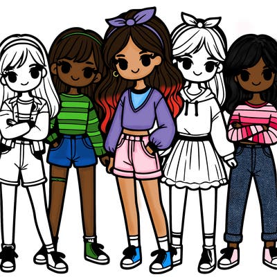 a group of girl, best friends