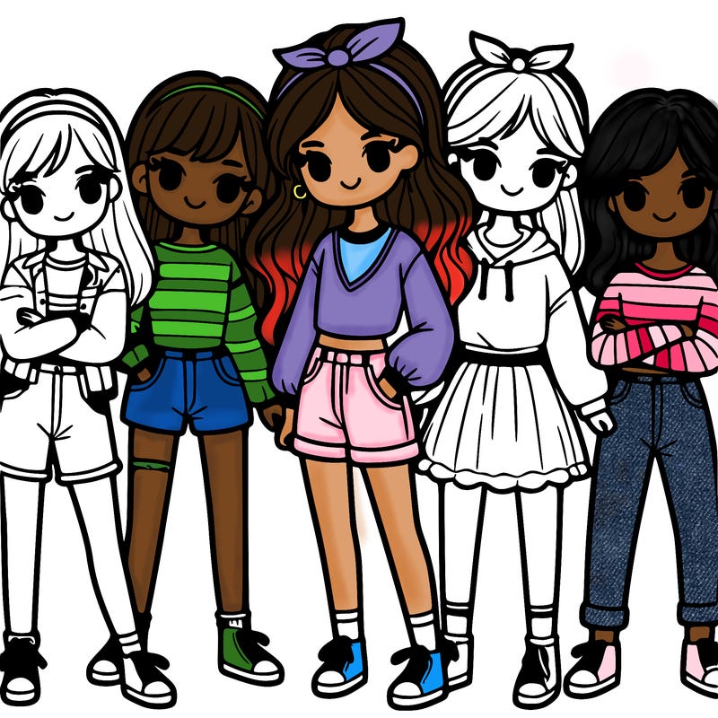 a group of girl, best friends