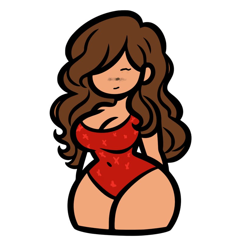 curvy woman with hair